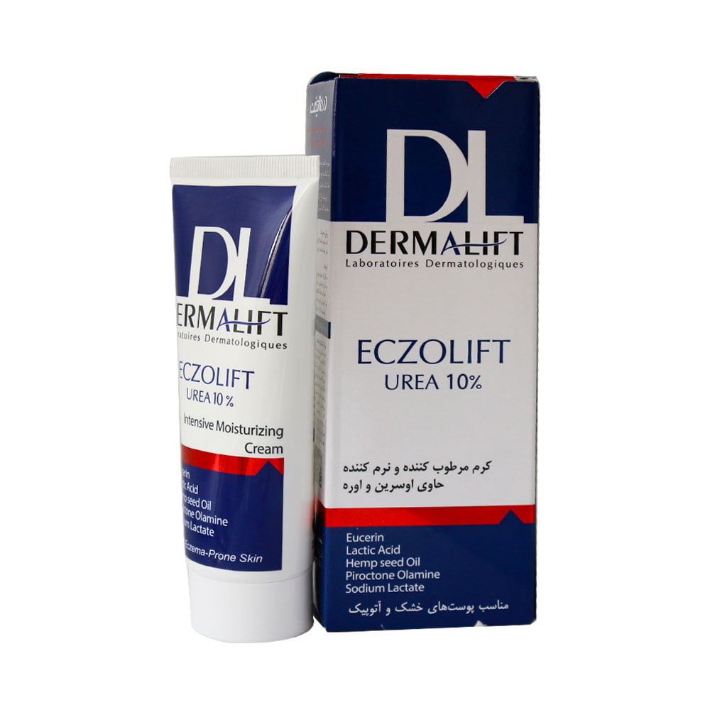 کرم مرطوب کننده و نرم کننده حاوی اوسرین و اوره 10 درصد درمالیفت ECZOLIFT UREA 10 INTENSIVE MOISTURIZING CREAM DERMALIFT