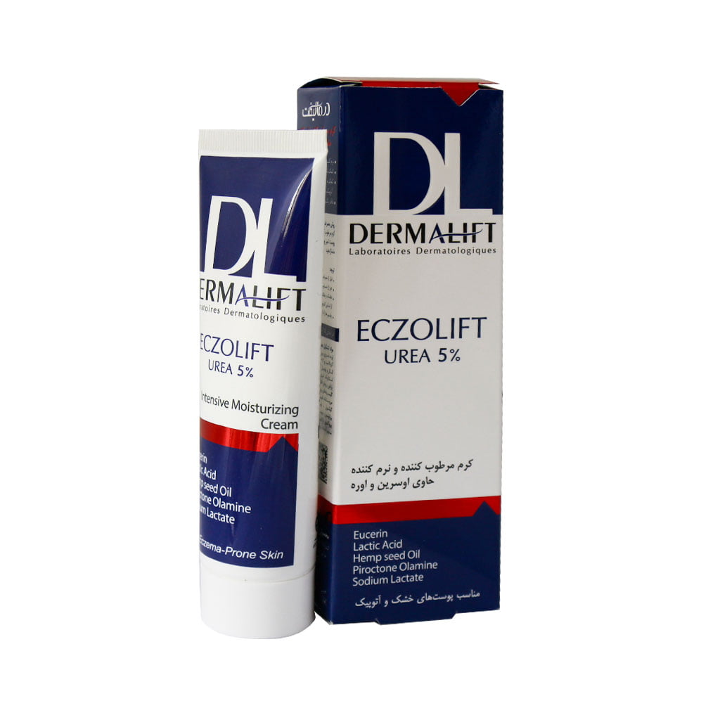 کرم مرطوب کننده و نرم کننده حاوی اوسرین و اوره 5 درصد درمالیفت ECZOLIFT UREA 5 INTENSIVE MOISTURIZING CREAM DERMALIFT