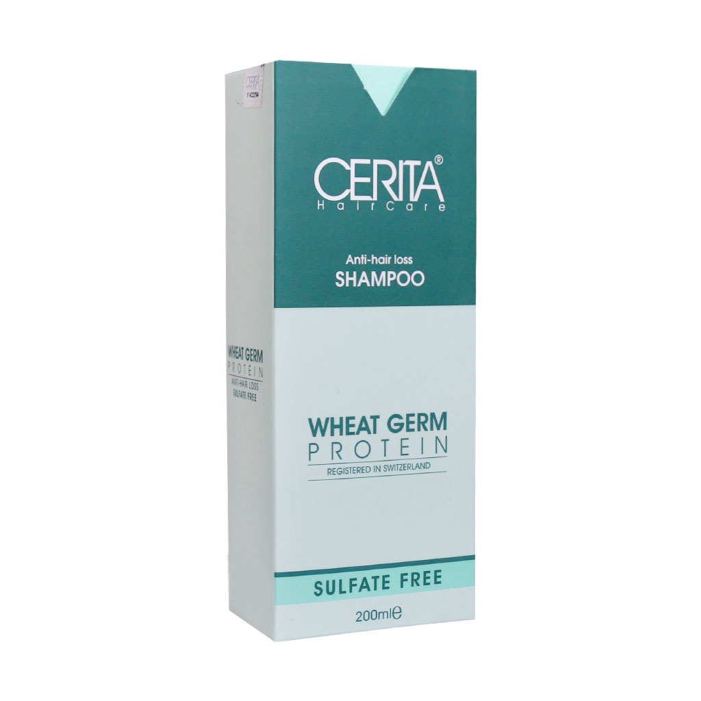 شامپو تقویت کننده جوانه گندم سریتا (بدون سولفات) ANTI-HAIR LOSS SHAMPOO WHEAT GERM PROTEIN NO SULFATE CERITA
